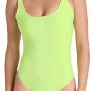 Good American Green Sparkle Scoop One-Piece Swimsuit